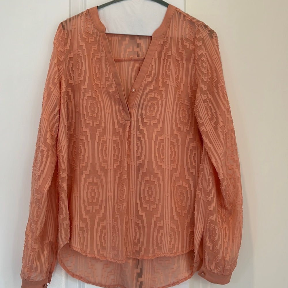 The Limited peach color blouse.  Size small.   Wash and wear.